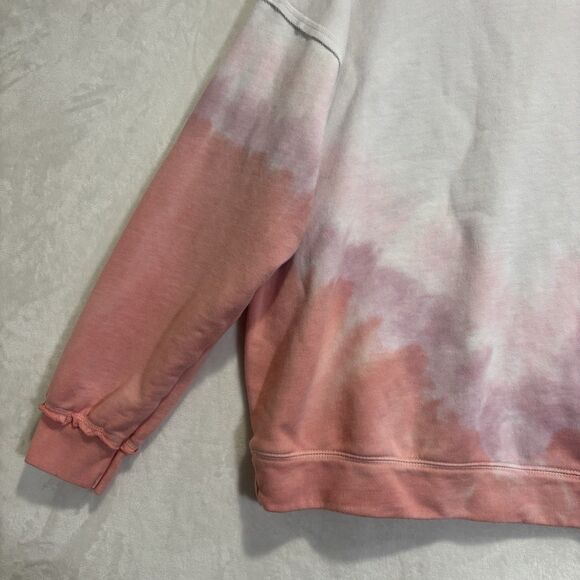 FP Movement Free People Pink Ombré Crew Oversized Sweatshirt Pockets Size Small - Picture 12 of 16